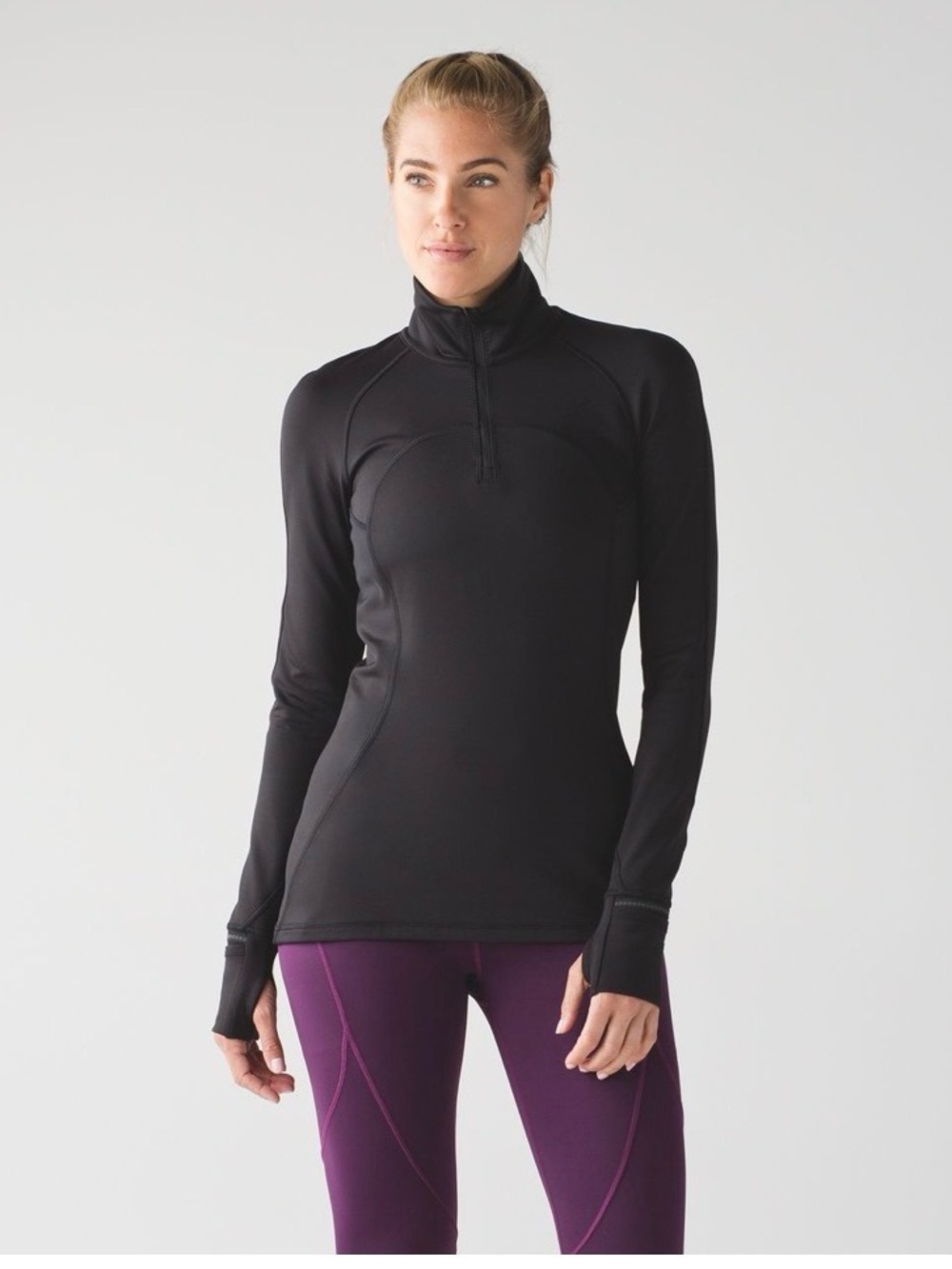 lululemon athletica Black Quarter-Zip Long-Sleeve Top